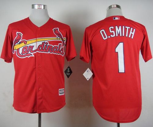 Cardinals #1 Ozzie Smith Red Cool Base Stitched MLB Jersey